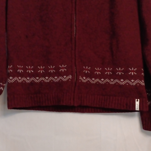 Woolrich Burgundy Nordic Knit Sweater Size Medium - Picture 3 of 8